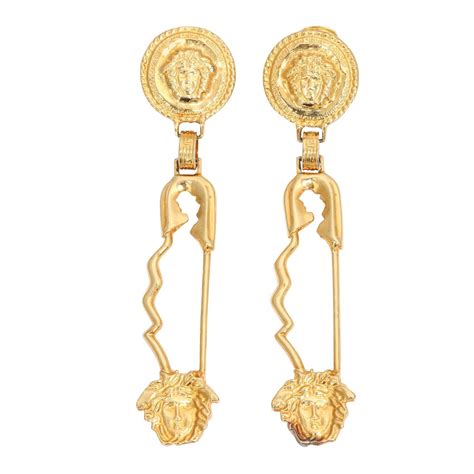 versace pin earrings|versace earrings with diamonds.